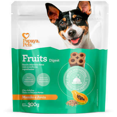 Papaya Pets Fruits Relax para Cachorros Adultos Sabor Mamão e Aveia 300g
