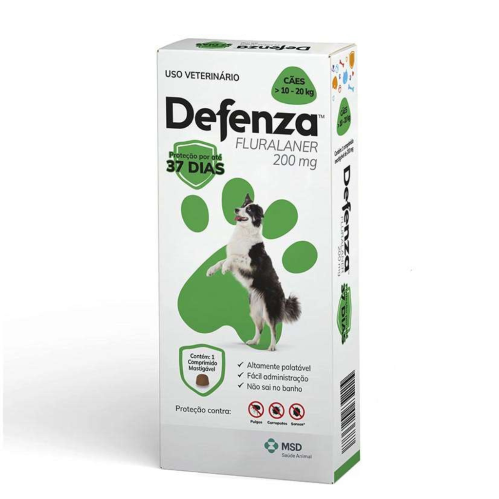 Antipulgas Defenza MSD 200mg Para Cães de 10 a 20kg