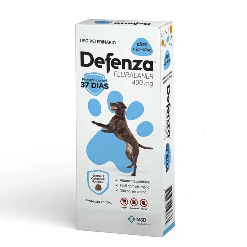 Antipulgas Defenza MSD 400mg Para Cães de 20 a 40kg