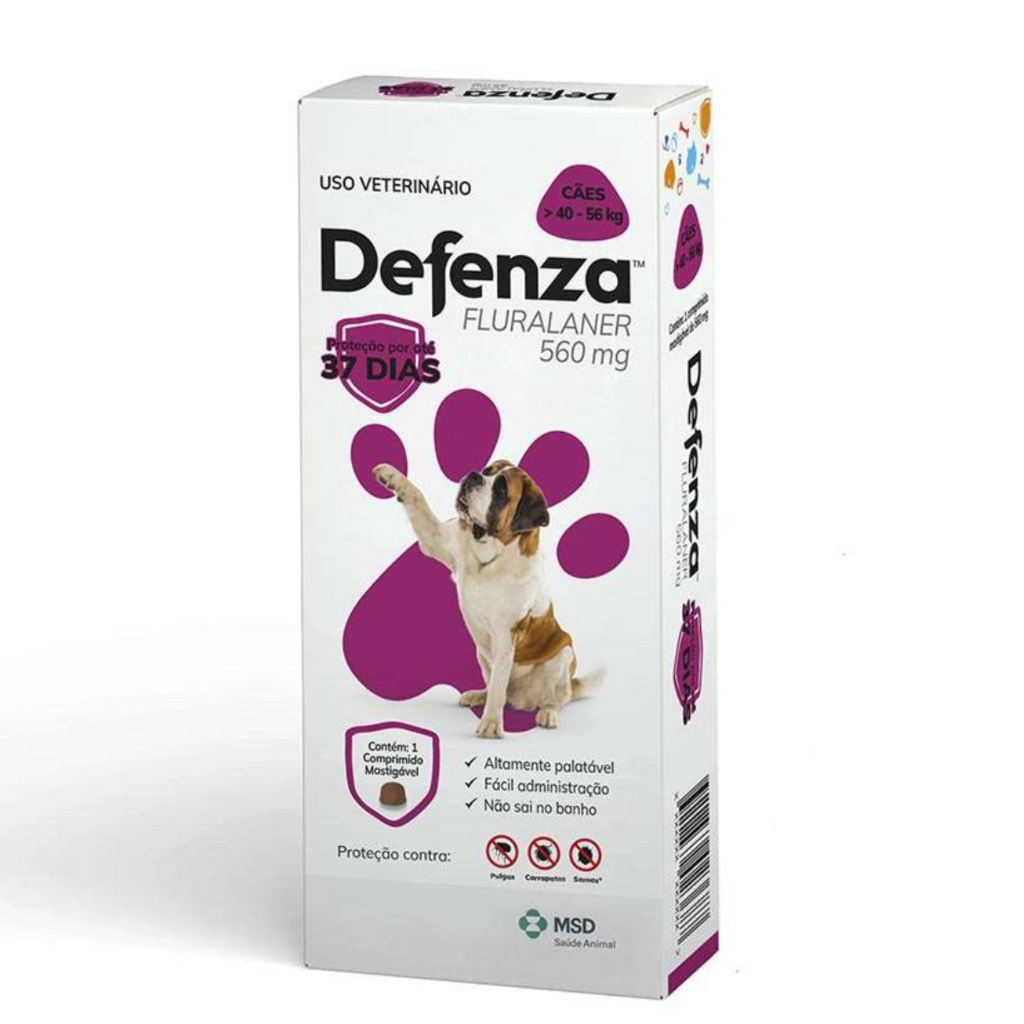 Antipulgas Defenza MSD 560mg Para Cães de 40 a 56kg