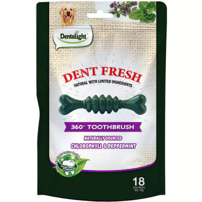 Petisco Natural para cachorros Dent Fresh Escova 360 – Hortelã