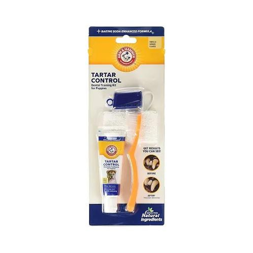 Kit Creme Dental Tartar Control Sabor Baunilha Pasta Enzimática Para Cães Filhotes
