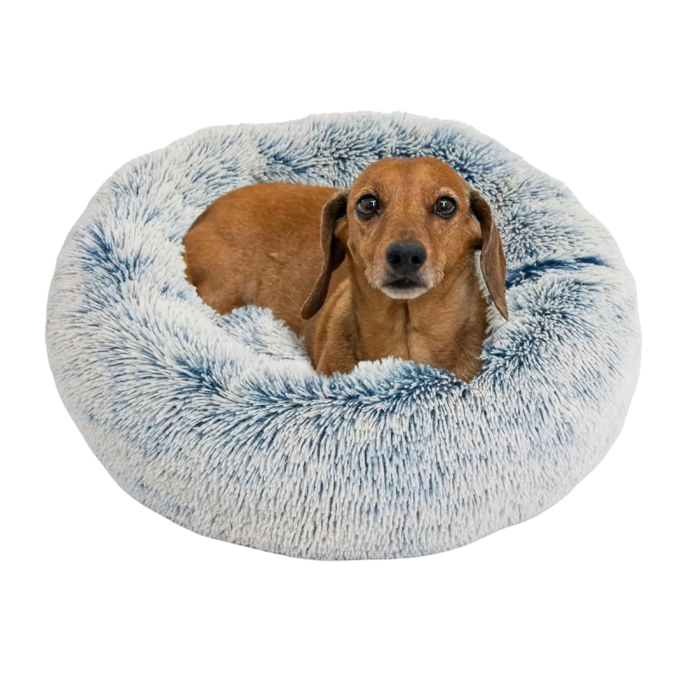 Outward Hound Donut Shag Denim Best Friends Cama Para Cães e Gatos SM 58x58cm