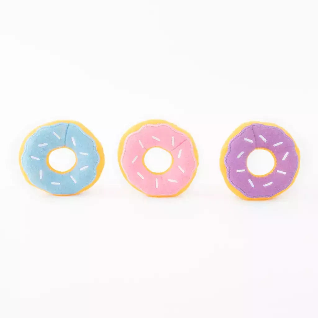 Miniz 3-Pack Squeakie Donutz Zippy Paws Pelucia para Cachorro