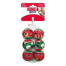 KONG Holiday Squeaker Balls 6-Pack – Médio
