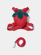 Vetreska Strawberry Pet Backpack, Harness and Leash Set - Conjunto Peitoral, Mochila e Guia