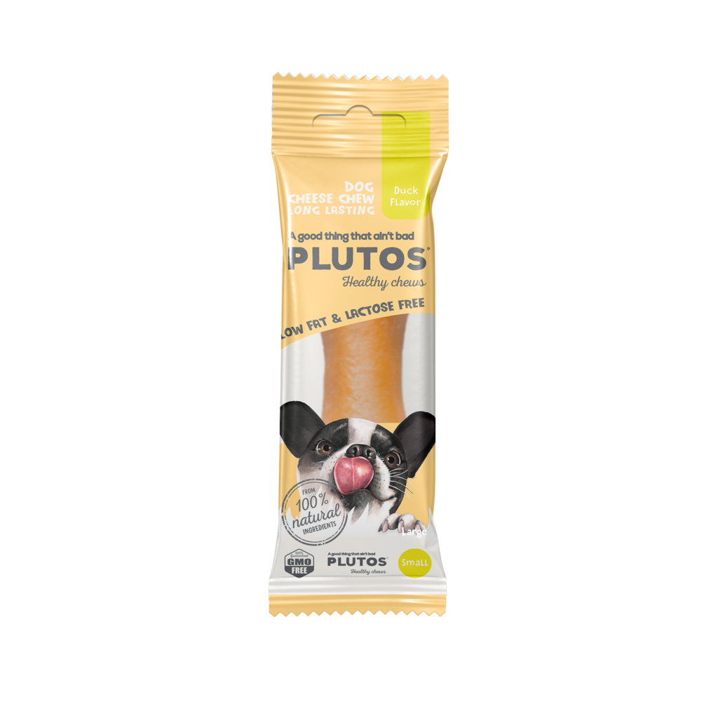 Plutos Chesee e Duck Mordedor Natural Para Cachorros Queijo Com Pato