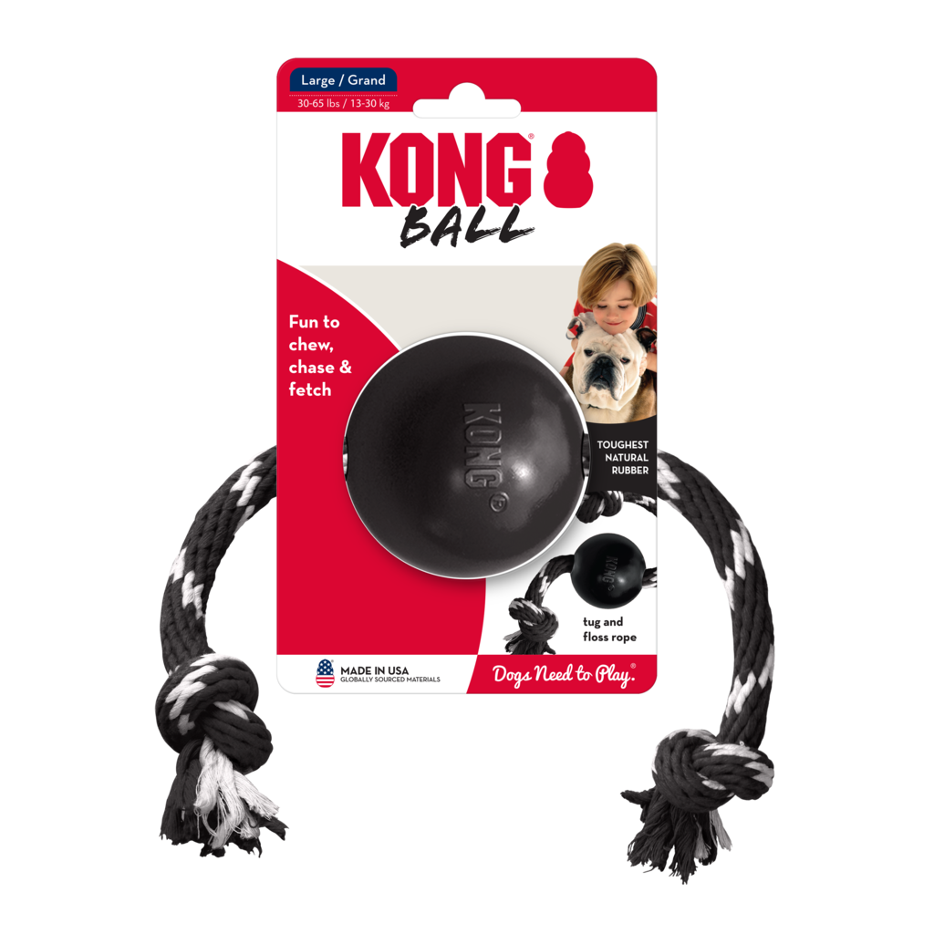 Kong Extreme Ball W/Rope Grande - Brinquedo para cachorro