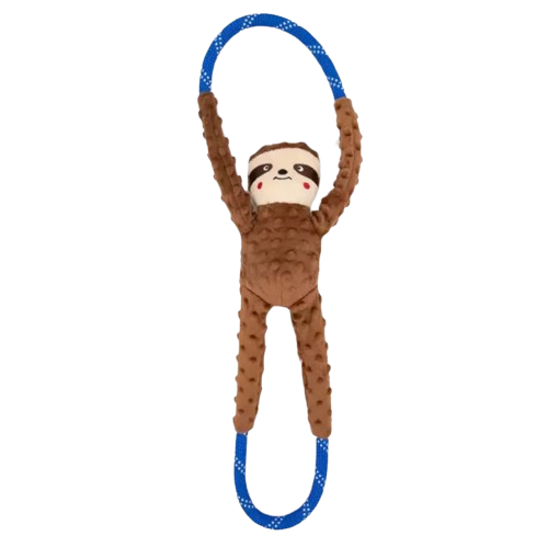 RopeTugz Preguiça Zippy Paws - Pelúcia Cabo de Guerra para cachorro
