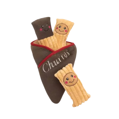 Burrow Zippy Paws Churros Pelúcia Esconde-Esconde Interativa para cachorro