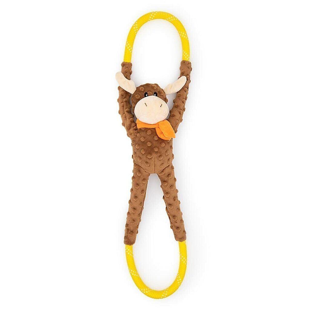 RopeTugz Alce Zippy Paws - Pelúcia Cabo de Guerra para cachorro