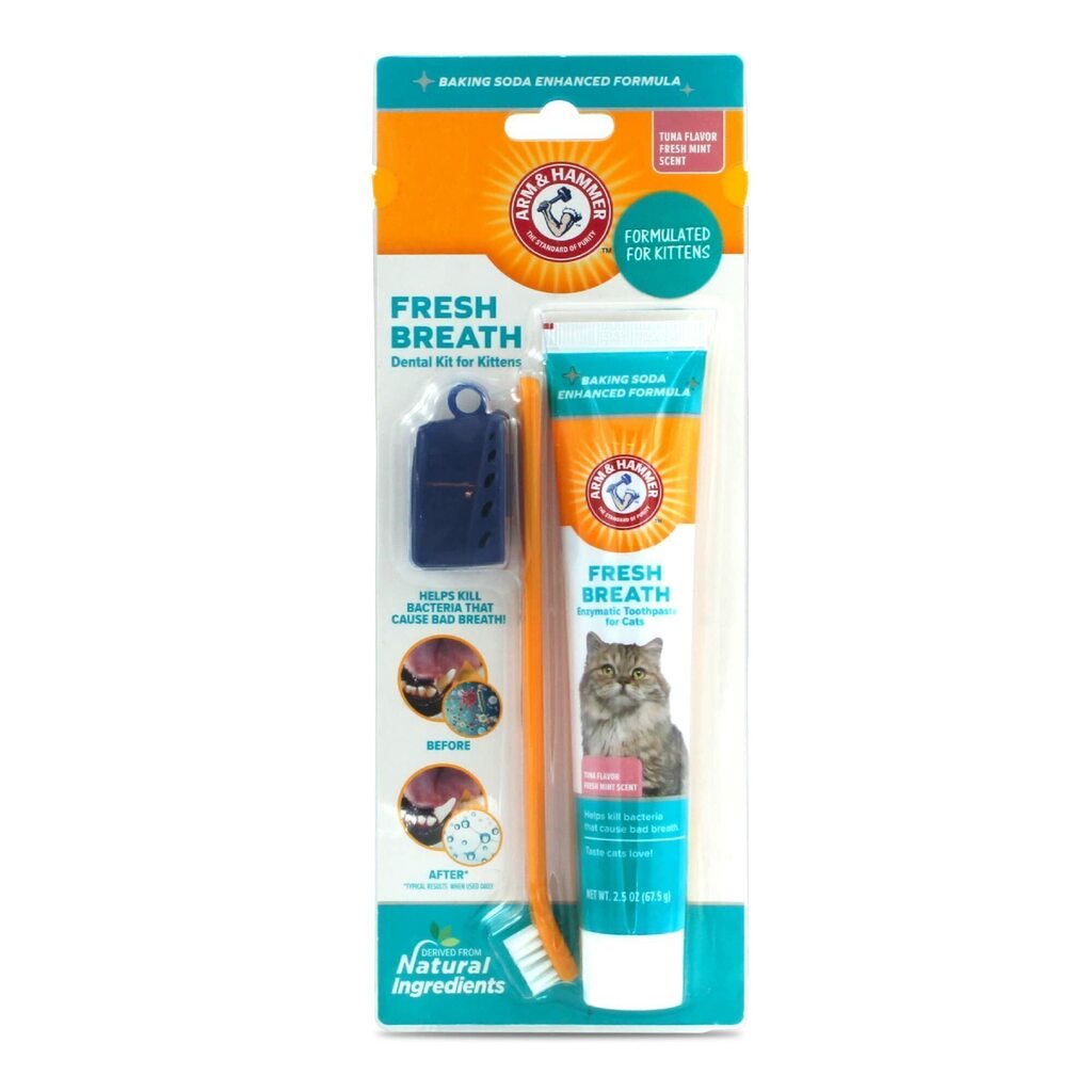 Kit Creme Dental Para Gatos Filhotes Hálito Refrescante Arm & Hammer