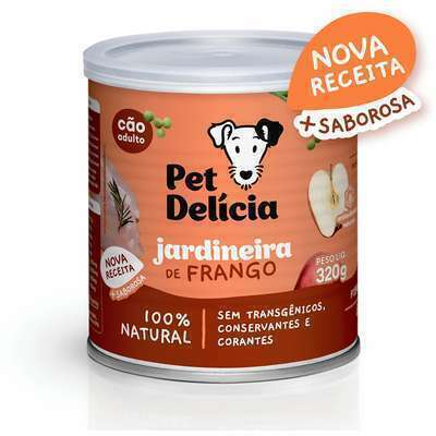 Patê Pet Delícia Natural Para Cães Sabor Jardineira de Frango 320g