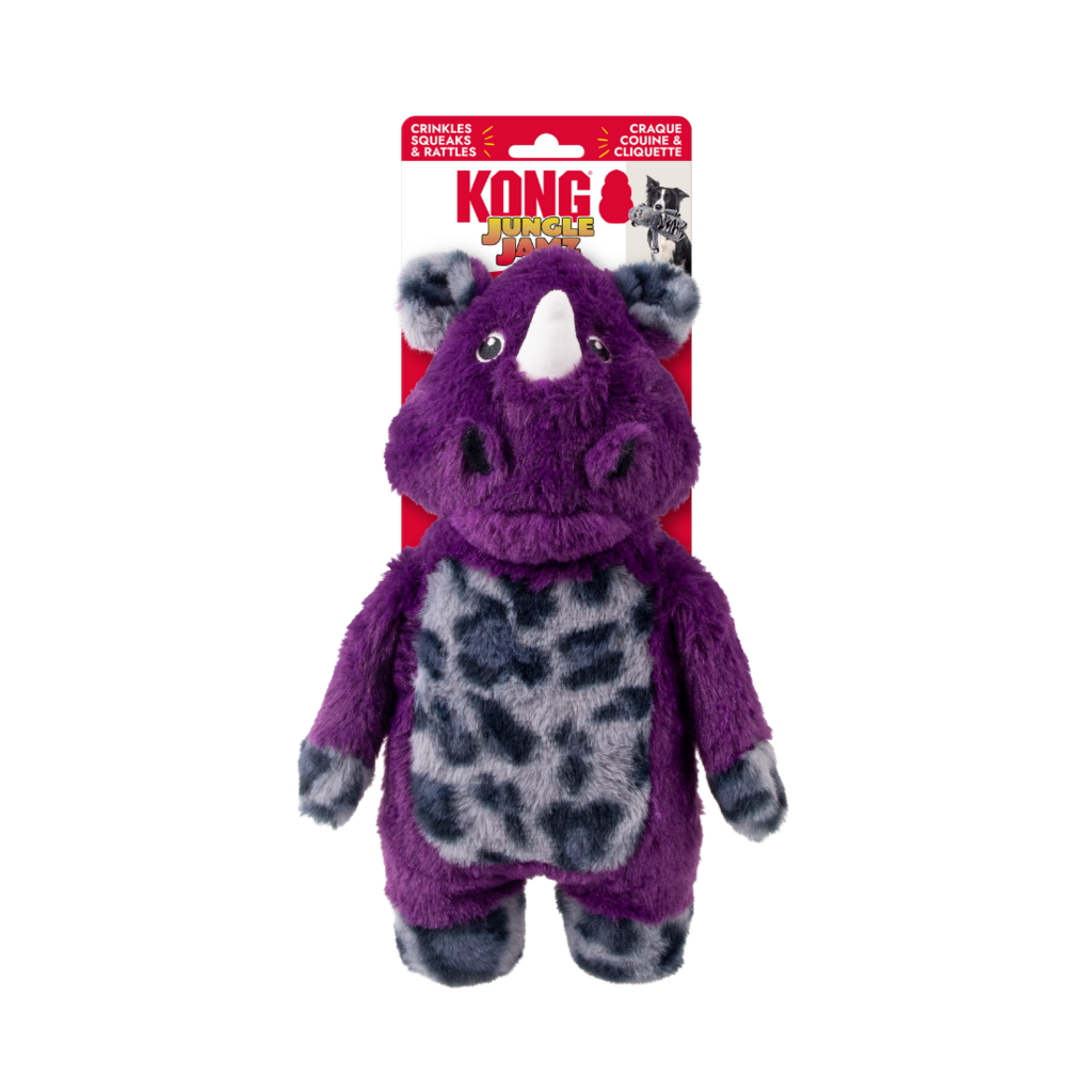 Kong Jungle Jamz Rhino MD/LG - Rinoceronte de Pelúcia Para Cães