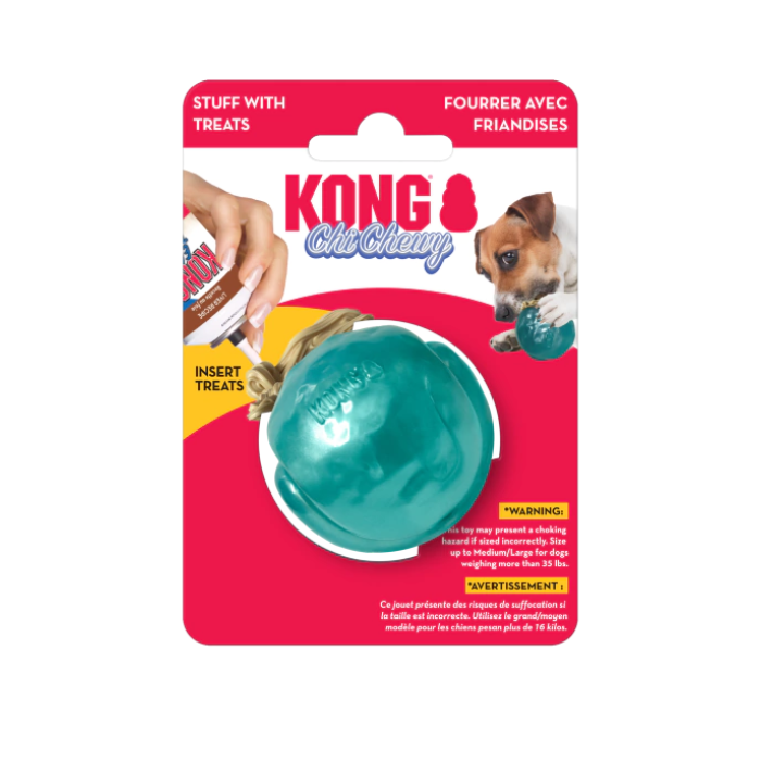 Kong ChiChewy Ball Pequeno - Brinquedo recheável para cachorro
