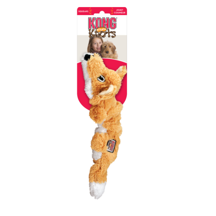 Kong Scrunch Knots Fox Pelúcia Reforçada para Cachorro