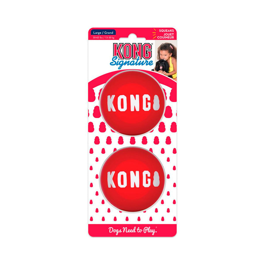 Kong Signature Balls 2un Médio - Bolinha para Cachorro