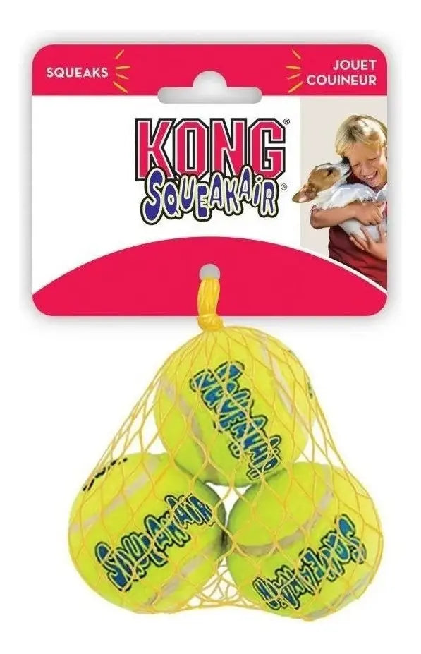 Bola KONG SqueakAir Pequenas – Kit com 3 Unidades