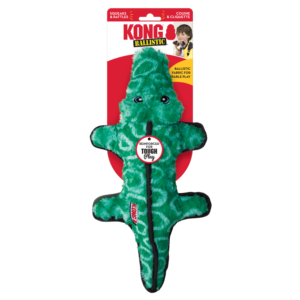 Kong Ballistic Alligator Médio - Brinquedo para cães