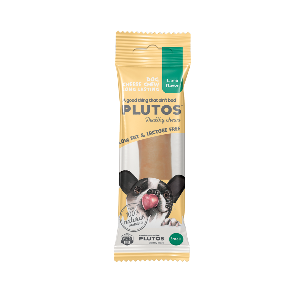 Plutos Chesee e Lamb Mordedor Natural Para Cachorros Queijo Com Cordeiro
