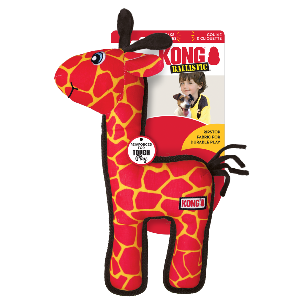 Kong Ballistic Giraffe Médio - Brinquedo para cães