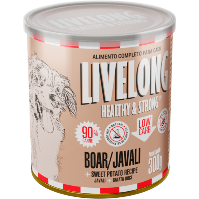 Ração Úmida Livelong Para cachorro Sabor Javali 300gr