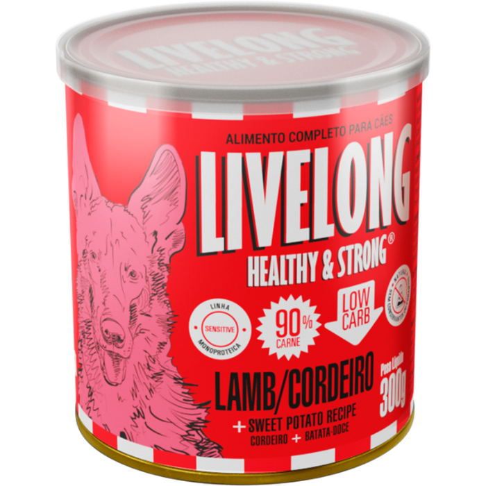 Ração Úmida Livelong Para cachorro Sabor Cordeiro 300gr