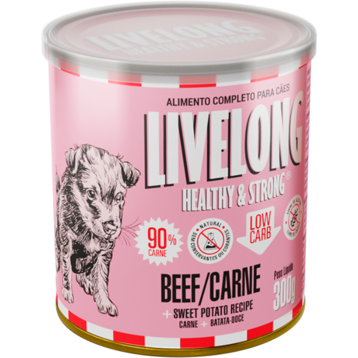 Ração Úmida Livelong Para cachorro Sabor Carne 300gr