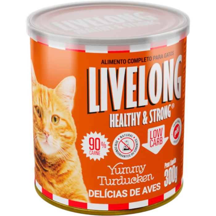 Ração Úmida Livelong Para Gatos Delicias de Aves 300g