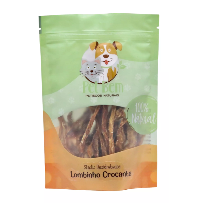 Petisco Natural Para Cães Pet Bem Lombinho Crocante 60g