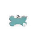 Medalha My Family Basic Handmade Bone Pequeno Azul Celeste