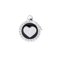Medalha My Family Glam Coração Preto com Strass