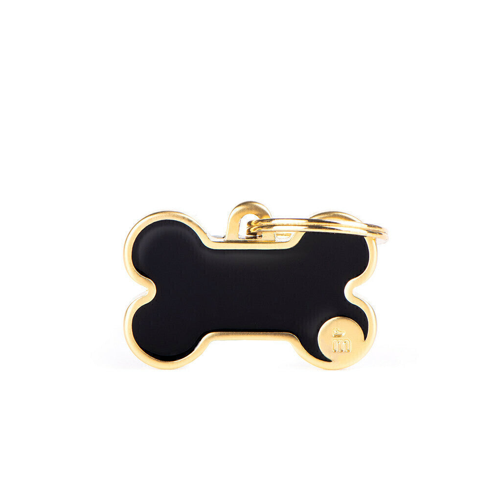 Medalha My Family XL Osso Dourado - Acabamento Preto Acetinado