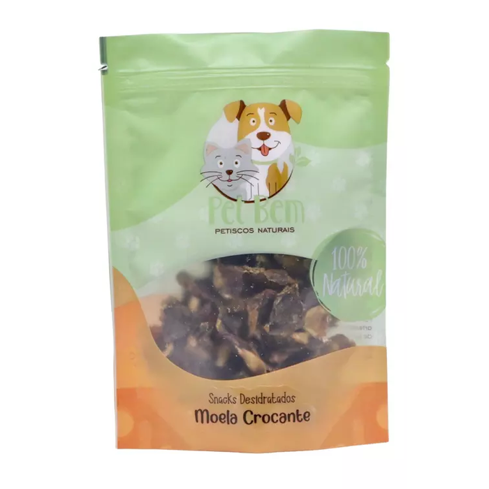 Petisco Natural Para Cães Pet Bem Moela Crocante 60g
