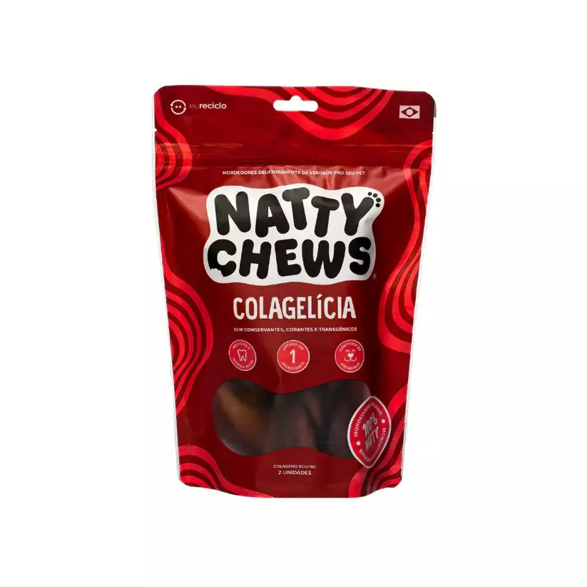 Petisco Colagelícia Natty Chews - 2 Un Colágeno Trançado Bovino