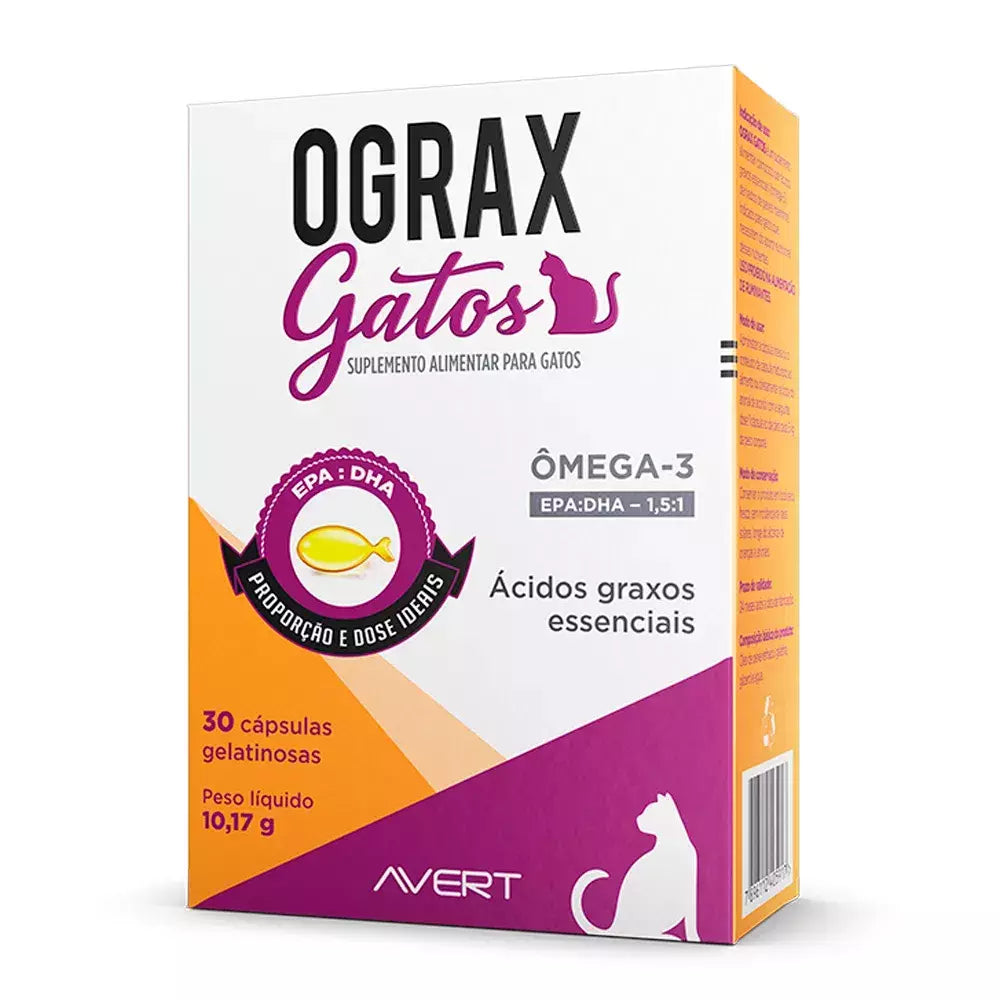 Suplemento Avert Ograx Gatos 30 cápsulas