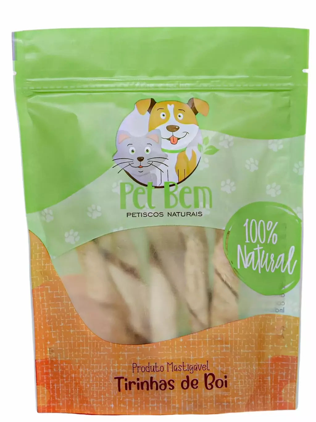 Petisco Natural Para Cães Pet Bem Tirinhas de Boi 100g