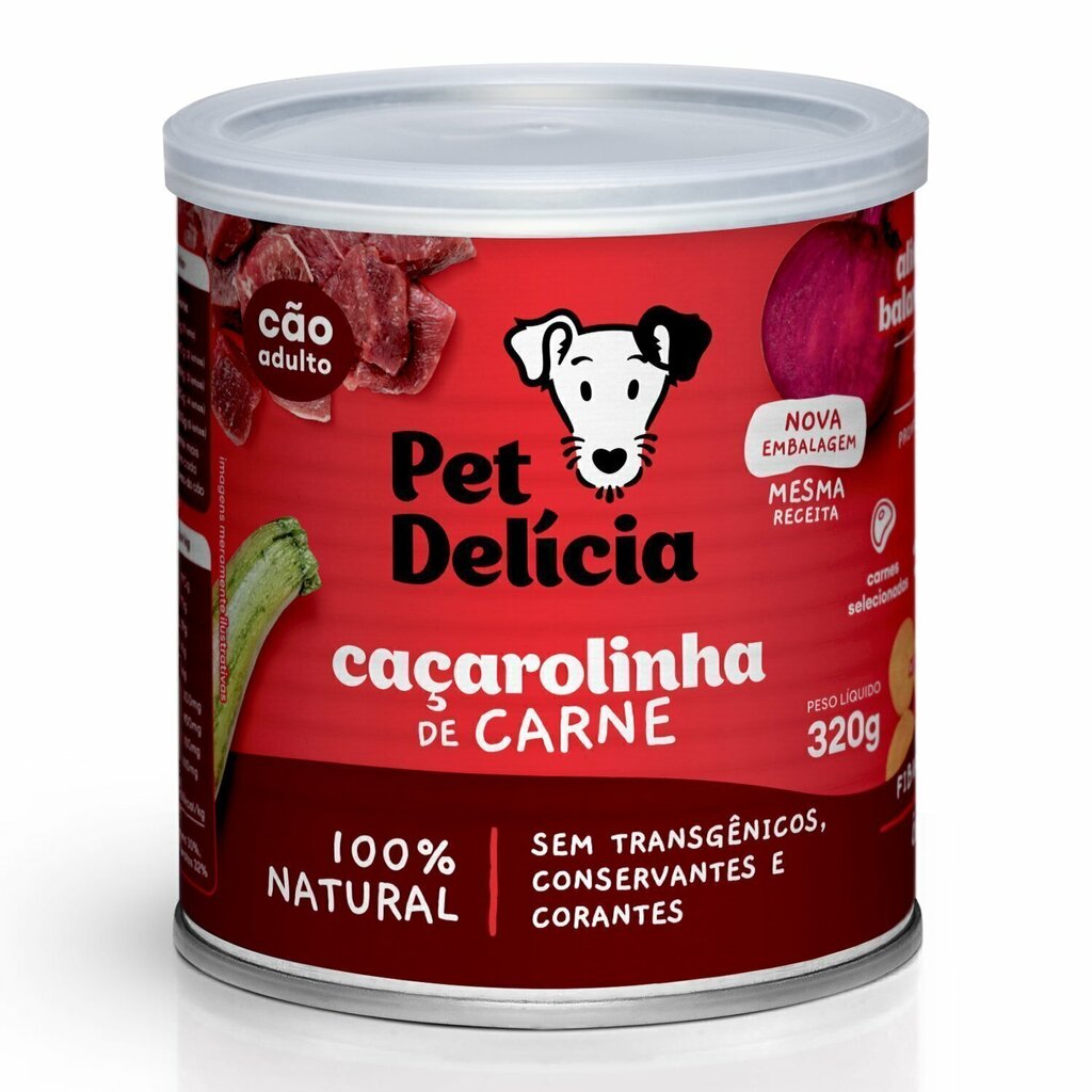 Patê Pet Delícia Natural Para Cães Sabor Caçarolinha de Carne 320g
