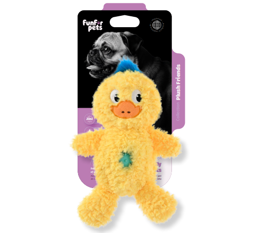 Funforpets Plush Sound Heart - Pelúcia Antiestresse com Bola Texturizada