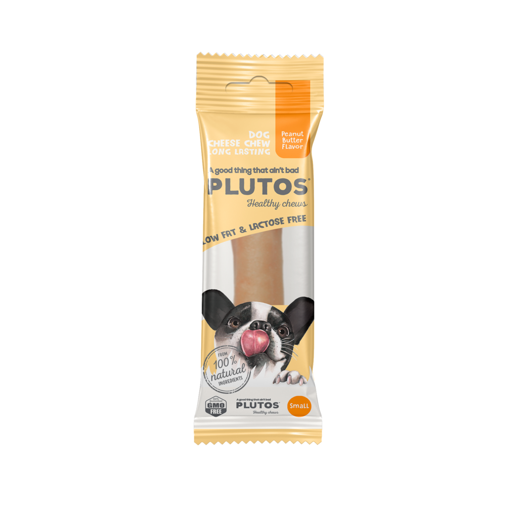 Plutos Chesee e Peanut Butter Mordedor Natural Para Cachorros Queijo Com Pasta de Amendoim