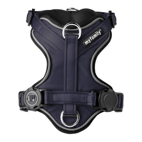 Peitoral Memopet Dark Blue Modelo H My Family - Azul Escuro