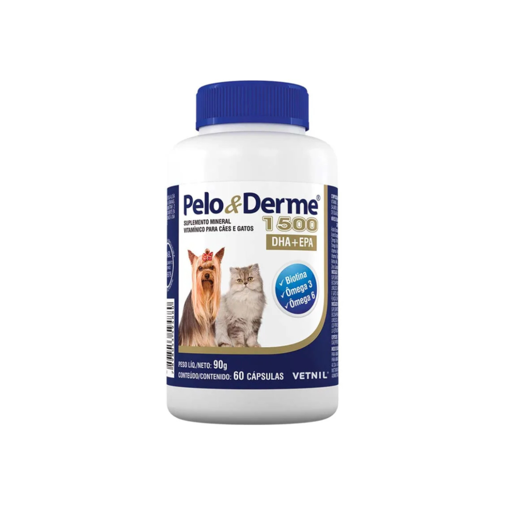 Suplemento Pelo & Derme 1500 DHA + EPA Vetnil 60 Cápsulas