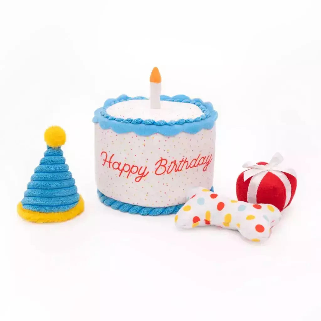 Burrow Zippy Paws Birthday Cake - Pelúcia Esconde-Esconde Interativa
