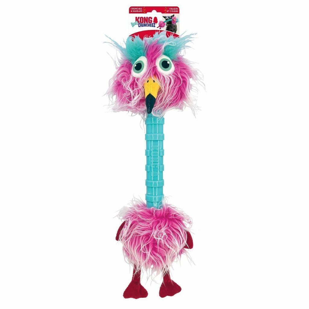 Kong Cruncheez Stretch Birds Flamingo XG Rosa - Pelucia para cachorros