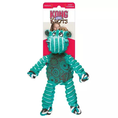 Pelúcia Recheada de Corda Sem Espuma - Kong Floppy Knots Hippo Pequeno/Medio para cachorro