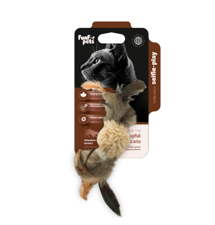 Funforpets FunCat Toy Lamb Ball Sound Chip - Bola Ovelhinha para Gatos com Chip Sonoro