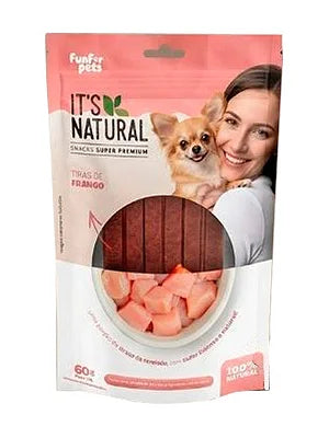 Petisco Natural It's Natural Funforpets para Cães - Tiras de Frango