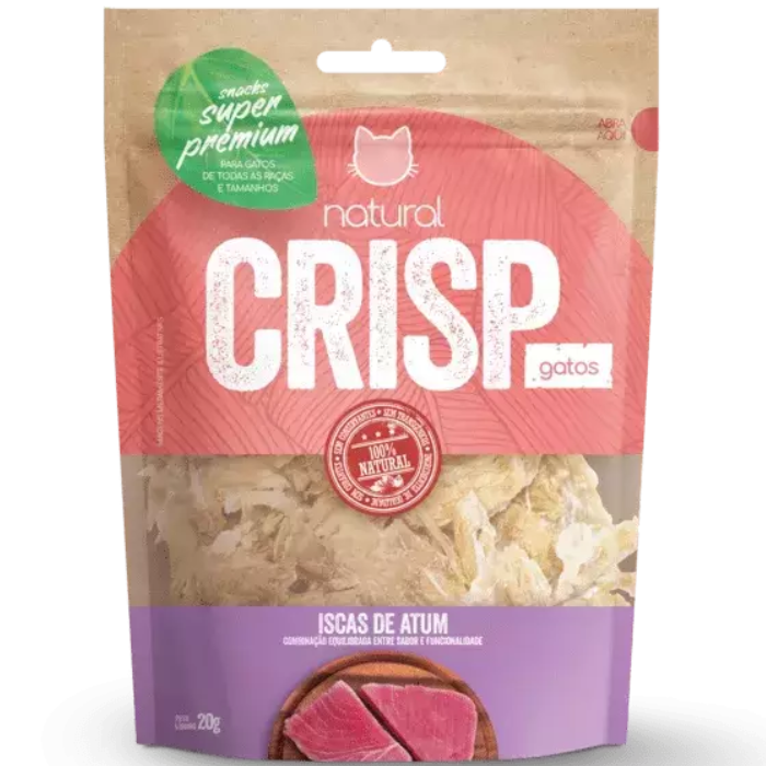 Petisco Natural Crisp Para Gatos Sabor Iscas de Atum 20g