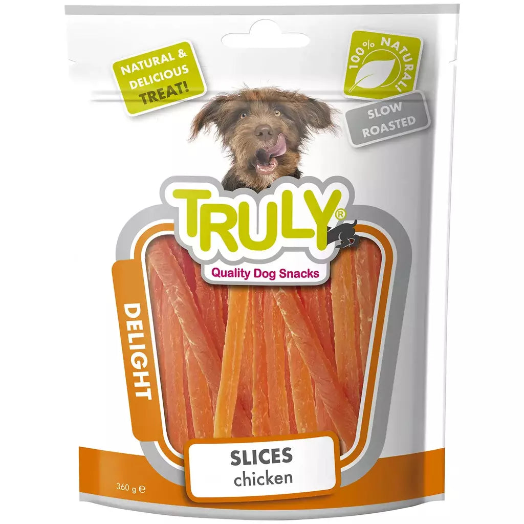 Petisco para cachorro Truly delight fatias de frango pacotão 360g