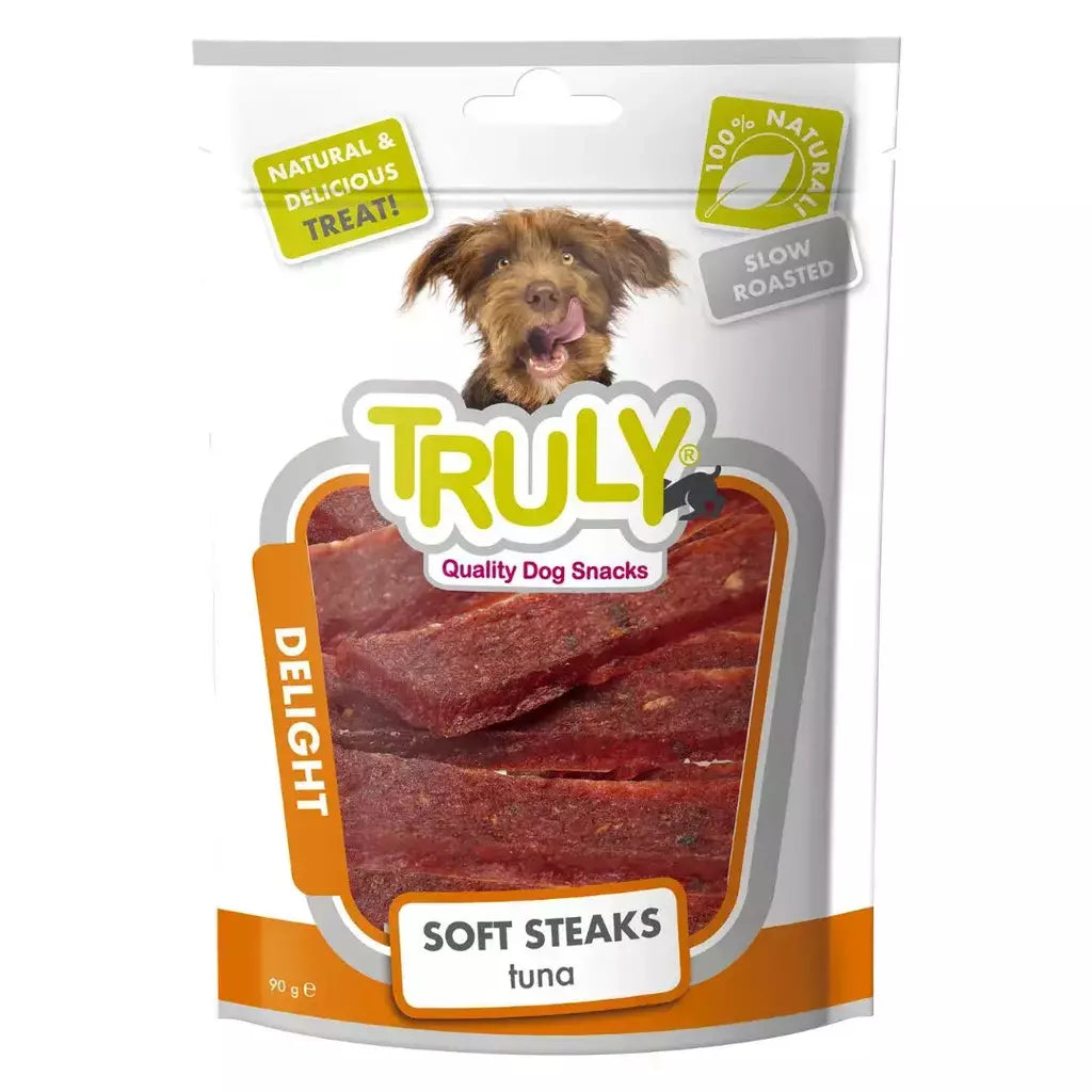 Petisco para cachorro Truly delight tiras de atum 90g